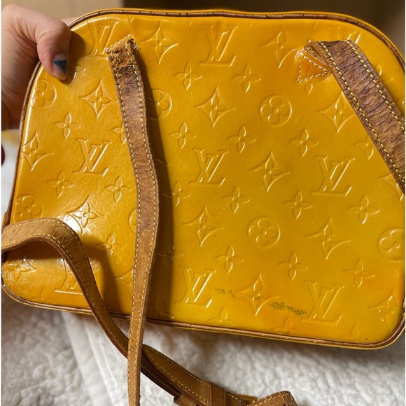 Louis Vuitton Vernis Yellow Backpack Vintage Monogram Purse Murray Tote LV Auth - Picture 6 of 16